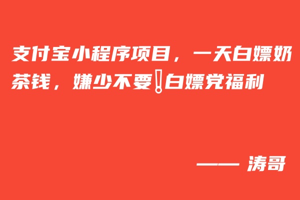 支付宝小程序项目，打卡任务玩法，一天搞杯奶茶钱，白嫖党专属❗-涛哥网创