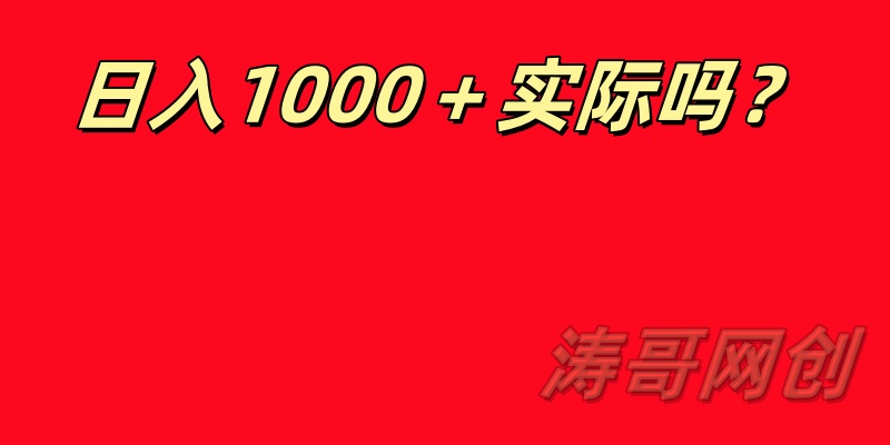 图片[2]-涛哥：日收入1000＋的玩法还叫副业吗？-涛哥
